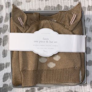 New- Pottery Barn Fawn one piece and hat set
